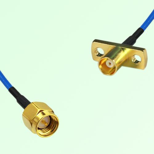 Semi-Flexible Jumper MCX Female 2 Hole Flange Mount to SMA Male Semi-Flexible Jumper MCX Female 2 Hole Flange Mount to SMA Male