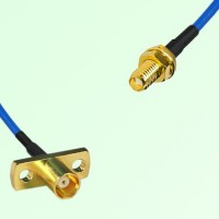 Semi-Flexible Jumper SSMA Bulkhead Female to MCX Female 2 Hole Flange Mount