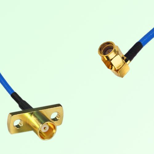 Semi-Flexible Jumper SSMA Male Right Angle to MCX Female 2 Hole Flange Mount Semi-Flexible Jumper SSMA Male Right Angle to MCX Female 2 Hole Flange Mount