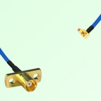 Semi-Flexible Jumper SSMC Male Right Angle to MCX Female 2 Hole Flange Mount Semi-Flexible Jumper SSMC Male Right Angle to MCX Female 2 Hole Flange Mount