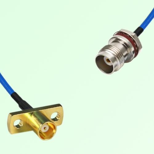 Semi-Flexible TNC Front Mount Bulkhead Female with O-Ring to MCX Female 2 Hole