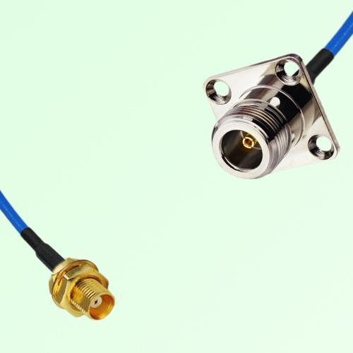 Semi-Flexible Jumper N Female 4 Hole Flange Mount 25x25mm to MCX Bulkhead Female Semi-Flexible Jumper N Female 4 Hole Flange Mount 25x25mm to MCX Bulkhead Female