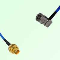 Semi-Flexible Jumper QMA Male Right Angle to MCX Bulkhead Female Semi-Flexible Jumper QMA Male Right Angle to MCX Bulkhead Female