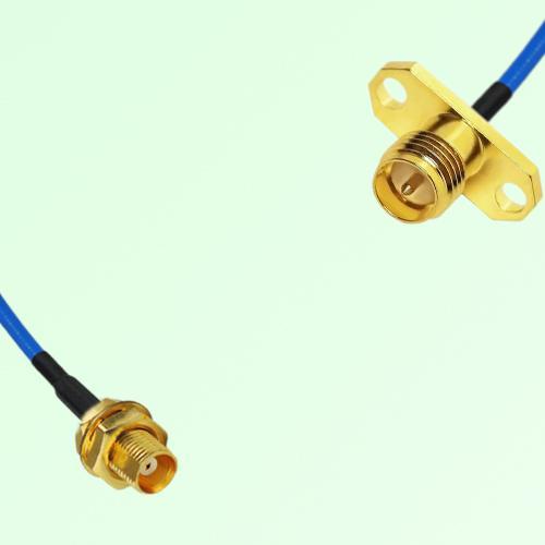 Semi-Flexible Jumper RP SMA Female 2 Hole Flange Mount to MCX Bulkhead Female Semi-Flexible Jumper RP SMA Female 2 Hole Flange Mount to MCX Bulkhead Female