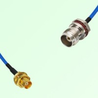 Semi-Flexible TNC Front Mount Bulkhead Female with O-Ring to MCX Bulkhead Female
