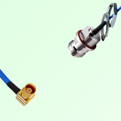 Semi-Flexible N Front Mount Bulkhead Female with O-Ring - MCX Female Right Angle Semi-Flexible N Front Mount Bulkhead Female with O-Ring - MCX Female Right Angle