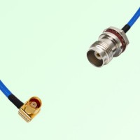 Semi-Flexible TNC Front Mount O-Ring Bulkhead Female - MCX Female Right Angle