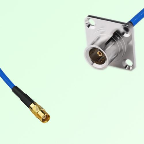 Semi-Flexible Jumper QN Female 4 Hole Flange Mount 25x25mm to MCX Female