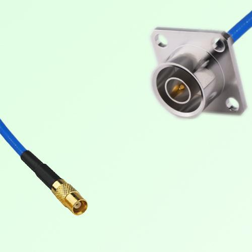 Semi-Flexible Jumper QN Male 4 Hole Flange Mount 25x25mm to MCX Female Semi-Flexible Jumper QN Male 4 Hole Flange Mount 25x25mm to MCX Female