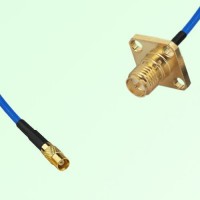 Semi-Flexible Jumper RP SMA Female 4 Hole Flange Mount 12.7x12.7mm to MCX Female