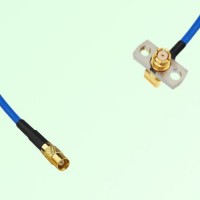 Semi-Flexible Jumper SMP Female Right Angle 2 Hole Flange Mount to MCX Female