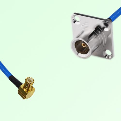 Semi-Flexible Jumper QN Female 4 Hole 25x25mm to MCX Male Right Angle