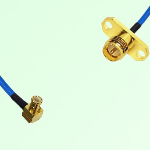 Semi-Flexible Jumper RP SMA Female 2 Hole Flange Mount to MCX Male Right Angle Semi-Flexible Jumper RP SMA Female 2 Hole Flange Mount to MCX Male Right Angle