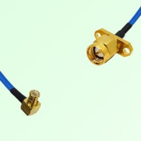Semi-Flexible Jumper SMA Male 2 Hole Flange Mount to MCX Male Right Angle