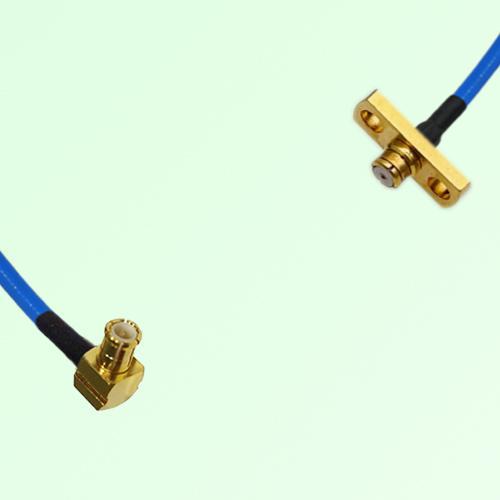 Semi-Flexible Jumper SMP Female 2 Hole Flange Mount to MCX Male Right Angle Semi-Flexible Jumper SMP Female 2 Hole Flange Mount to MCX Male Right Angle