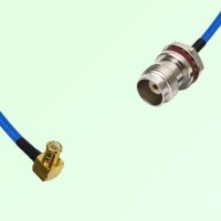 Semi-Flexible TNC Front Mount Bulkhead Female with O-Ring - MCX Male Right Angle