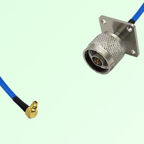 Semi-Flexible Jumper N Male 4 Hole Flange Mount 25x25mm to MMCX Male Right Angle Semi-Flexible Jumper N Male 4 Hole Flange Mount 25x25mm to MMCX Male Right Angle