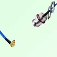 Semi-Flexible N Front Mount Bulkhead Female with O-Ring to MMCX Male Right Angle Semi-Flexible N Front Mount Bulkhead Female with O-Ring to MMCX Male Right Angle