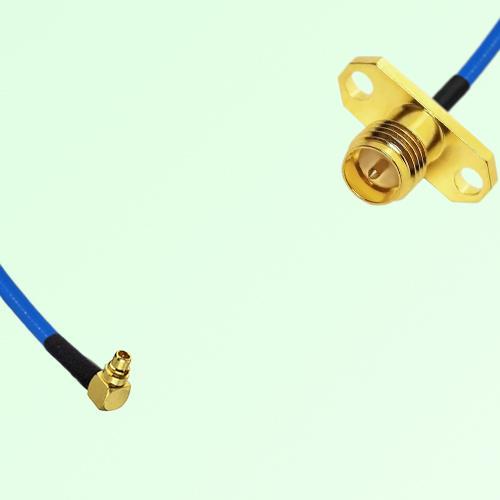 Semi-Flexible Jumper RP SMA Female 2 Hole Flange Mount to MMCX Male Right Angle Semi-Flexible Jumper RP SMA Female 2 Hole Flange Mount to MMCX Male Right Angle