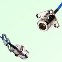 Semi-Flexible N Female 4 Hole 25mm to N Front Mount Bulkhead Female with O-Ring