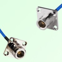 Semi-Flexible Jumper QN Female 4 Hole 25x25mm to N Female 4 Hole 25x25mm