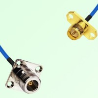 Semi-Flexible Jumper RP SMA Female 2 Hole to N Female 4 Hole 25x25mm