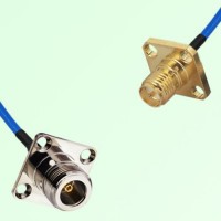 Semi-Flexible Jumper RP SMA Female 4 Hole 12.7x12.7mm to N Female 4 Hole 25x25mm