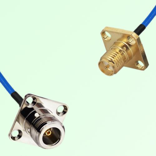 Semi-Flexible Jumper RP SMA Female 4 Hole 12.7x12.7mm to N Female 4 Hole 25x25mm Semi-Flexible Jumper RP SMA Female 4 Hole 12.7x12.7mm to N Female 4 Hole 25x25mm