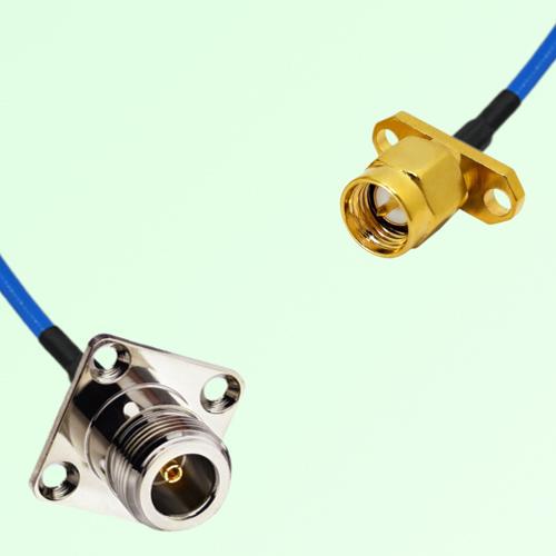 Semi-Flexible Jumper SMA Male 2 Hole to N Female 4 Hole 25x25mm Semi-Flexible Jumper SMA Male 2 Hole to N Female 4 Hole 25x25mm