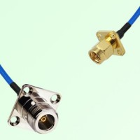 Semi-Flexible Jumper SMA Male 4 Hole 12.7x12.7mm to N Female 4 Hole 25x25mm Semi-Flexible Jumper SMA Male 4 Hole 12.7x12.7mm to N Female 4 Hole 25x25mm