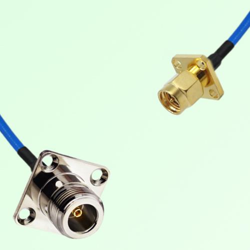 Semi-Flexible Jumper SMA Male 4 Hole 12.7x12.7mm to N Female 4 Hole 25x25mm Semi-Flexible Jumper SMA Male 4 Hole 12.7x12.7mm to N Female 4 Hole 25x25mm