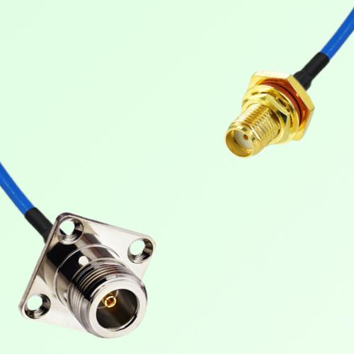 Semi-Flexible Jumper SMA Bulkhead Female with O-Ring to N Female 4 Hole 25x25mm Semi-Flexible Jumper SMA Bulkhead Female with O-Ring to N Female 4 Hole 25x25mm