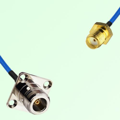 Semi-Flexible Jumper SMA Female to N Female 4 Hole Flange Mount 25x25mm Semi-Flexible Jumper SMA Female to N Female 4 Hole Flange Mount 25x25mm