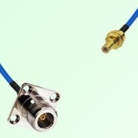 Semi-Flexible Jumper SMB Bulkhead Male to N Female 4 Hole Flange Mount 25x25mm Semi-Flexible Jumper SMB Bulkhead Male to N Female 4 Hole Flange Mount 25x25mm
