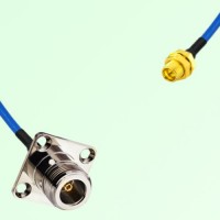 Semi-Flexible Jumper SMP Bulkhead Male to N Female 4 Hole Flange Mount 25x25mm Semi-Flexible Jumper SMP Bulkhead Male to N Female 4 Hole Flange Mount 25x25mm