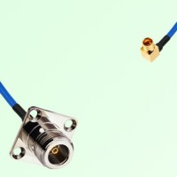 Semi-Flexible Jumper SMP Male Right Angle to N Female 4 Hole 25x25mm Semi-Flexible Jumper SMP Male Right Angle to N Female 4 Hole 25x25mm