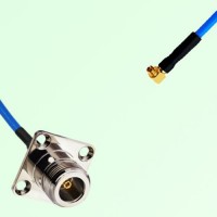 Semi-Flexible Jumper SMPM / SSMP Female Right Angle to N Female 4 Hole 25x25mm Semi-Flexible Jumper SMPM / SSMP Female Right Angle to N Female 4 Hole 25x25mm