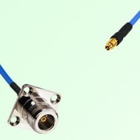 Semi-Flexible Jumper SMPM / SSMP Female to N Female 4 Hole Flange Mount 25x25mm Semi-Flexible Jumper SMPM / SSMP Female to N Female 4 Hole Flange Mount 25x25mm