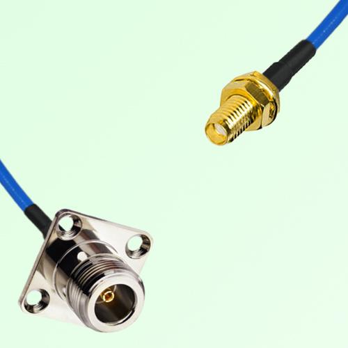 Semi-Flexible Jumper SSMA Bulkhead Female to N Female 4 Hole 25x25mm