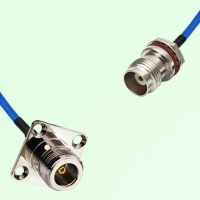 Semi-Flexible TNC Front Mount Bulkhead Female with O-Ring - N Female 4 Hole 25mm
