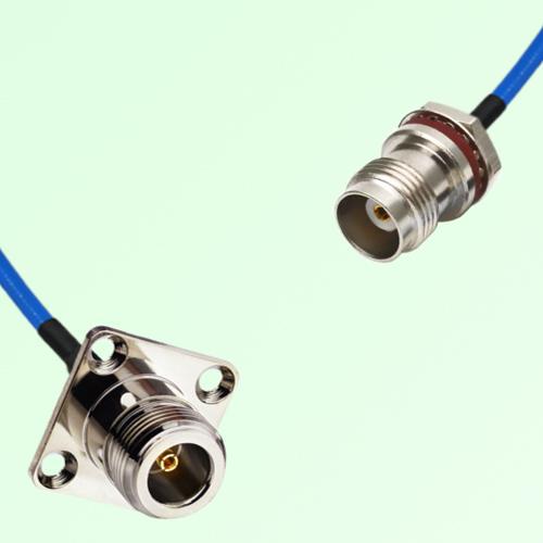 Semi-Flexible TNC Front Mount Bulkhead Female with O-Ring - N Female 4 Hole 25mm