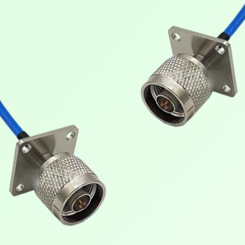 Semi-Flexible Jumper N Male 4 Hole 25x25mm to N Male 4 Hole 25x25mm Semi-Flexible Jumper N Male 4 Hole 25x25mm to N Male 4 Hole 25x25mm