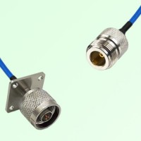 Semi-Flexible Jumper N Female to N Male 4 Hole Flange Mount 25x25mm Semi-Flexible Jumper N Female to N Male 4 Hole Flange Mount 25x25mm