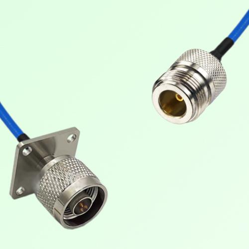 Semi-Flexible Jumper N Female to N Male 4 Hole Flange Mount 25x25mm Semi-Flexible Jumper N Female to N Male 4 Hole Flange Mount 25x25mm