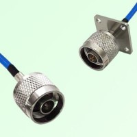 Semi-Flexible Jumper N Male 4 Hole Flange Mount 25x25mm to N Male Semi-Flexible Jumper N Male 4 Hole Flange Mount 25x25mm to N Male