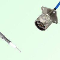 Semi-Flexible Jumper Open-end to N Male 4 Hole Flange Mount 25x25mm Semi-Flexible Jumper Open-end to N Male 4 Hole Flange Mount 25x25mm
