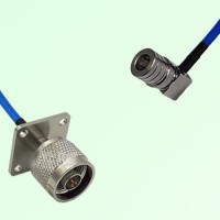 Semi-Flexible Jumper QMA Male Right Angle to N Male 4 Hole Flange Mount 25x25mm Semi-Flexible Jumper QMA Male Right Angle to N Male 4 Hole Flange Mount 25x25mm