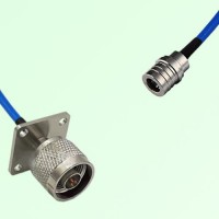 Semi-Flexible Jumper QMA Male to N Male 4 Hole Flange Mount 25x25mm Semi-Flexible Jumper QMA Male to N Male 4 Hole Flange Mount 25x25mm