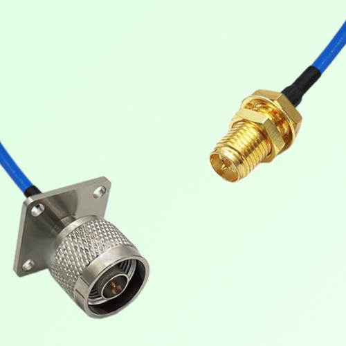Semi-Flexible Jumper RP SMA Bulkhead Female to N Male 4 Hole 25x25mm Semi-Flexible Jumper RP SMA Bulkhead Female to N Male 4 Hole 25x25mm