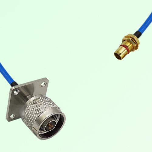 Semi-Flexible Jumper SBMA Bulkhead Male to N Male 4 Hole Flange Mount 25x25mm